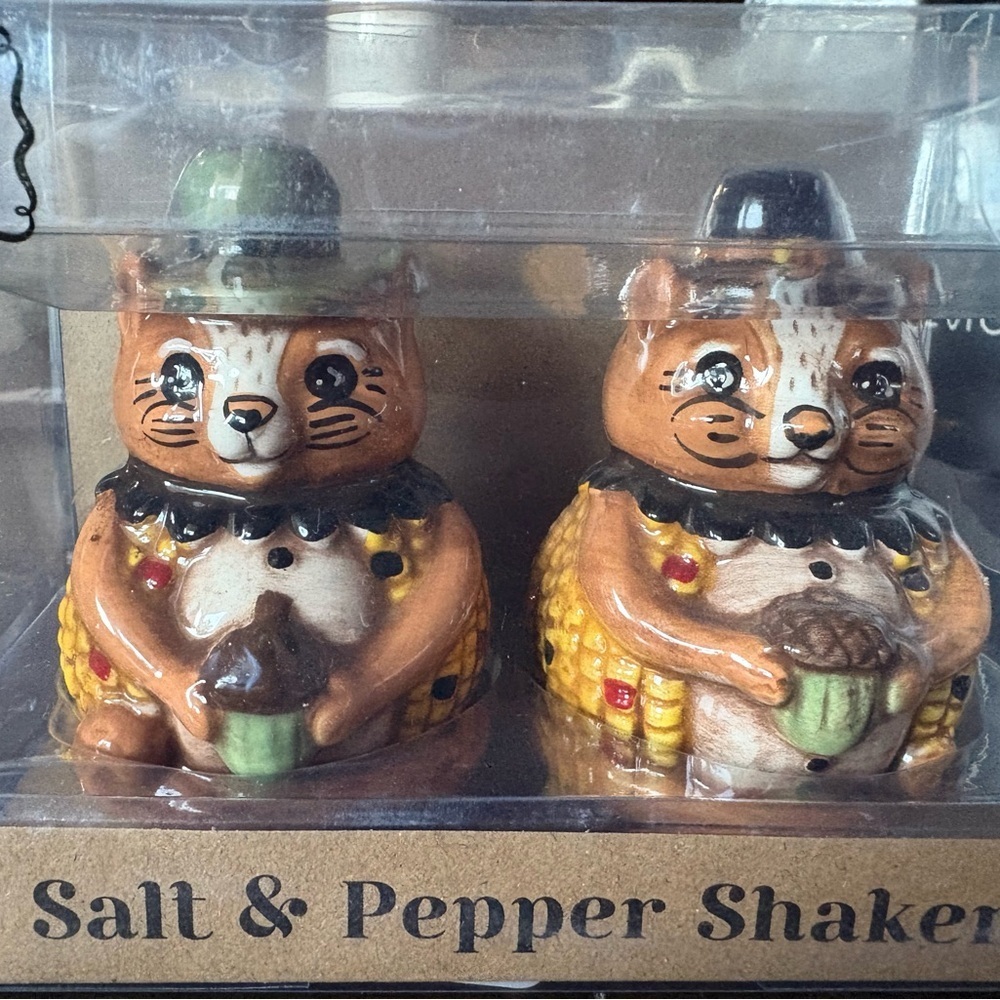 Joanna Parker Whimsical Critter S&P Shakers - Brown and Yellow